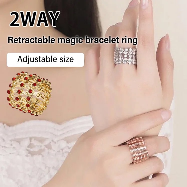 2 In 1 Magic Retractable Ring Bracelet Stretchable Twist Folding Ring ...