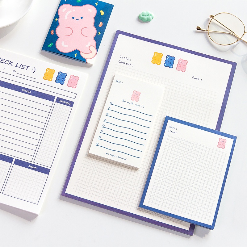 30 Sheets Ins Cute Sticky Notes Notebook Paper Memo Learning Hand ...