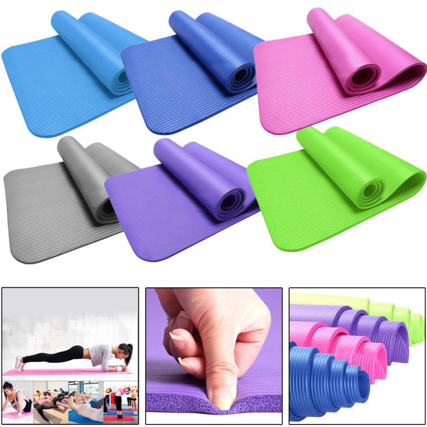 Pelapik Getah Senaman Yoga Tak Licin Tebal 10mm Exercise Yoga Mat Indoor  Outdoor Activitiy with Carry Strap Purple