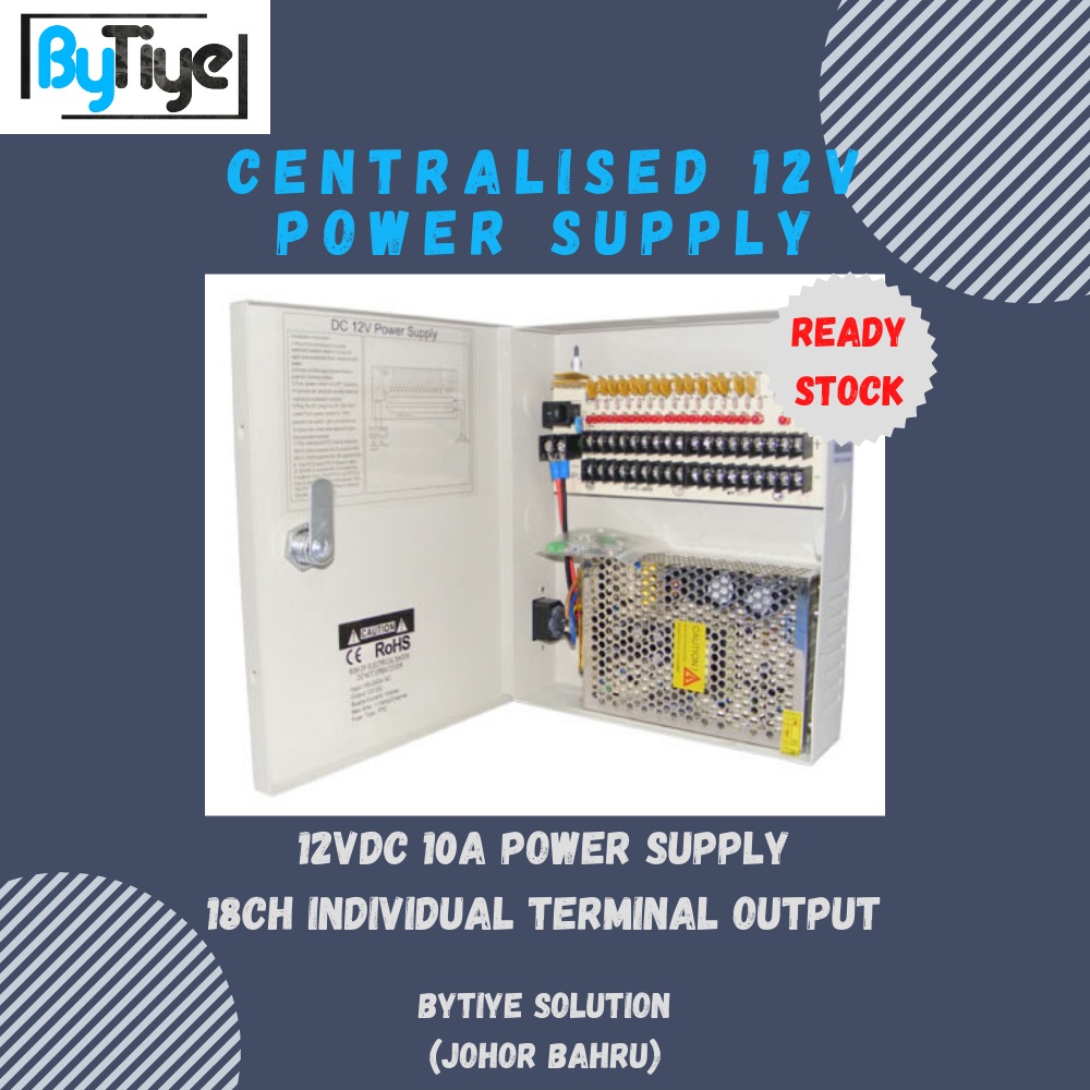 CENTRALISED 12V 19A POWER SUPPLY 18 Channel Individual Output Fuse ...