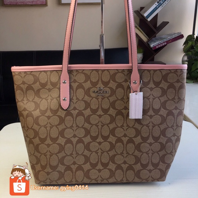 Coach city outlet zip tote pink