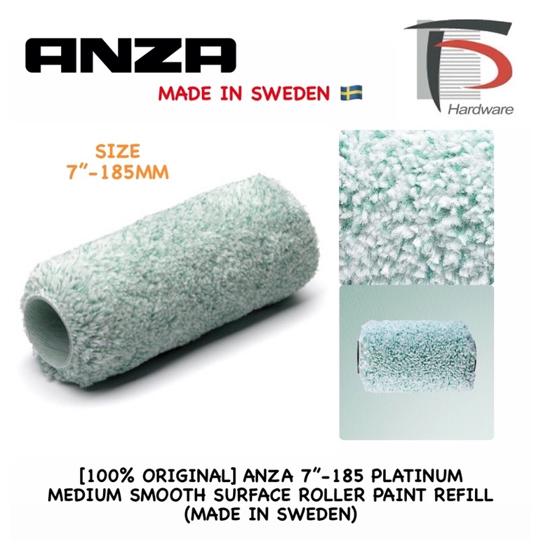 [100% ORIGINAL] ANZA 7”-185 PLATINUM MEDIUM SMOOTH SURFACE ROLLER PAINT ...