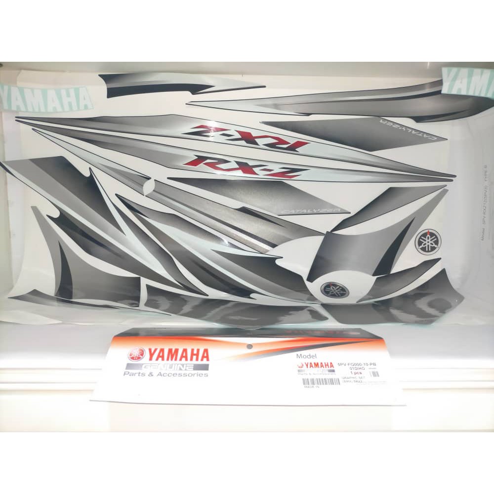YAMAHA RXZ CATALYZER STICKER STRIPE GRAPHIC HITAM SKALA ( 100% ...