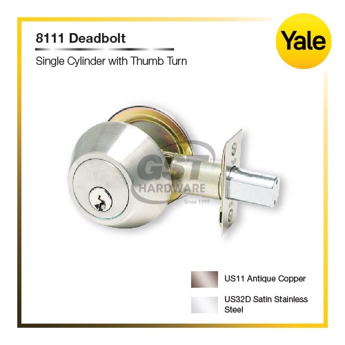 Yale One Sided Thumb Turn Deadbolt Lock V8111 Shopee Malaysia 4178