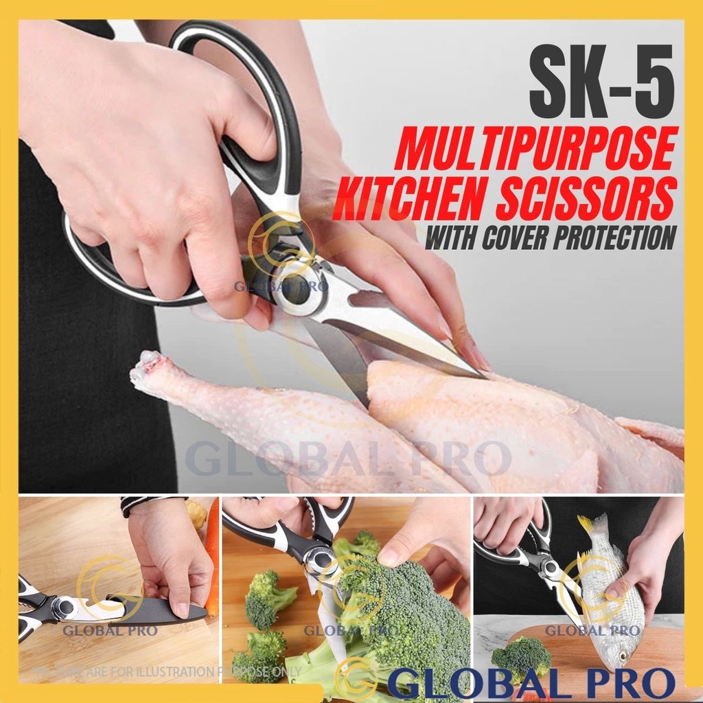 SK-555 Ultra Sharp Premium Heavy Duty Kitchen Shears and Multi Purpose ...