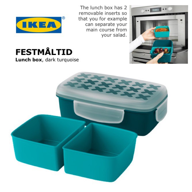 IKEA FESTMALTID Plastic Container Tupperware Lunch Box Snap and Lock