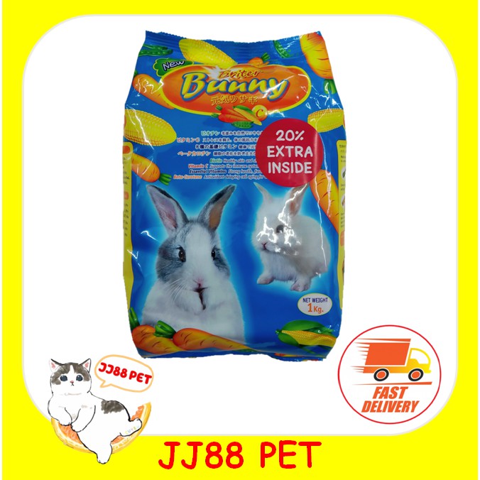 Briter Bunny Rabbit Food Makanan Arnab 1kg+20% Extra inside | Shopee ...