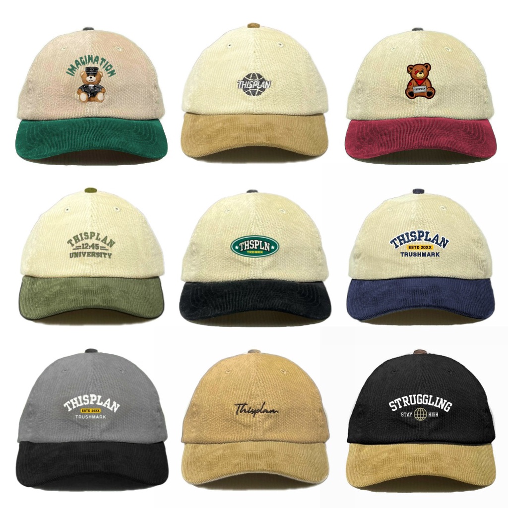 Thisplan Corduroy Baseball Cap POLO Cap | Shopee Malaysia