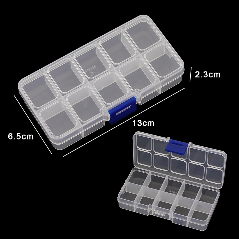 Transparent Plastic Storage Jewelry Box Compartment Adjustable