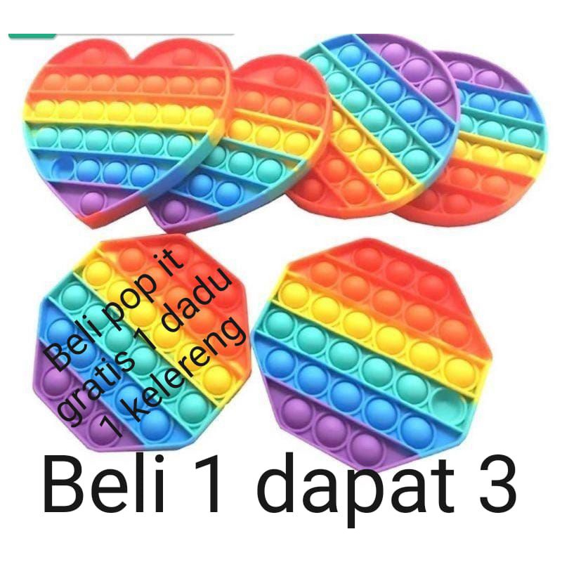 Hokkiterus21 Pop IT RAINBOW Free Marbles And Dice Fidget Push Pop Its ...