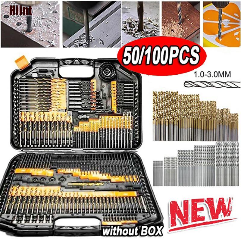 Dhiinto Pcs Titanium Coated Hss High Speed Steel Drill Bit Set