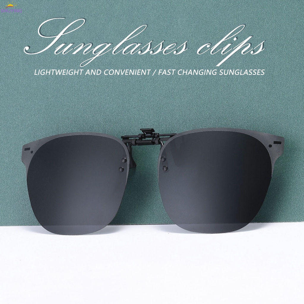 Clip On Sunglasses Rimless Clips Onto Nearsighted Glasses for Men Women