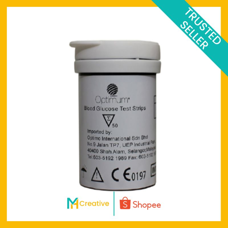 🔥GREAT DEAL🔥OPTIMUM BLOOD GLUCOSE TEST STRIPS (50pcs) Blood Glucose Level Check Jalur Ujian