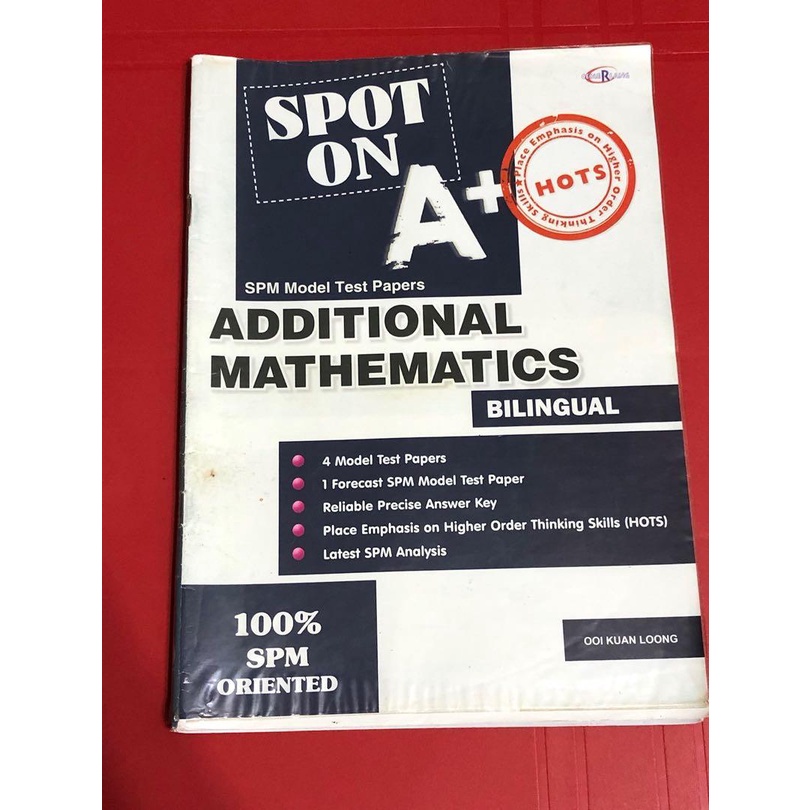 Spot On A+ SPM Model Test Papers | Additional Mathematics (Bilingual ...