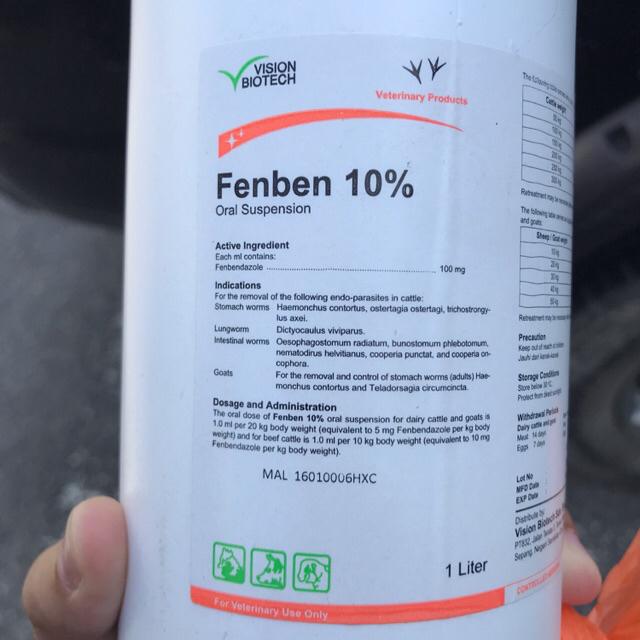 ️READY STOCK ️1L FENBENDAZOLE Animal Pet Reptile Dewormer Big Bottle