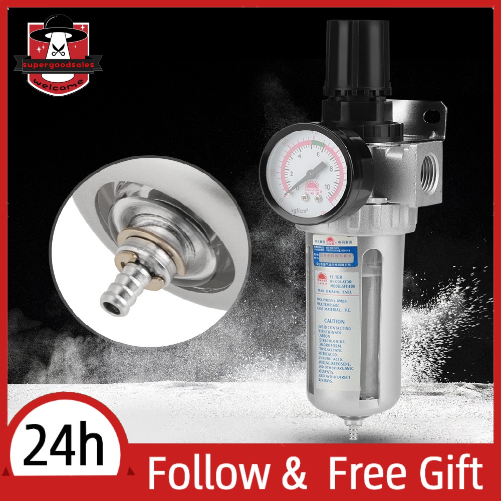 [Ready Stock] BSP 1/2" Air Compressor Water Filter Regulator with Mount