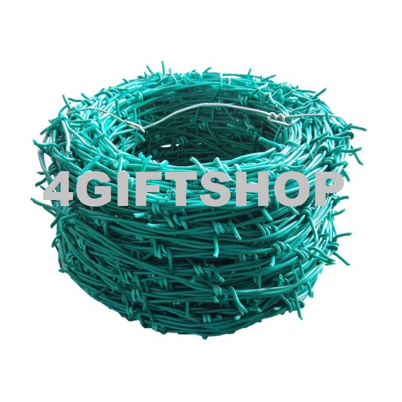 PVC COATED BARBED WIRE / KAWAT DURI GREEN COLOIR 5KG(150FEET) X 12G