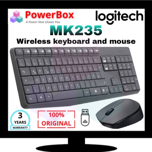 Logitech MK235 Wireless Keyboard and Mouse Grey | Shopee Malaysia