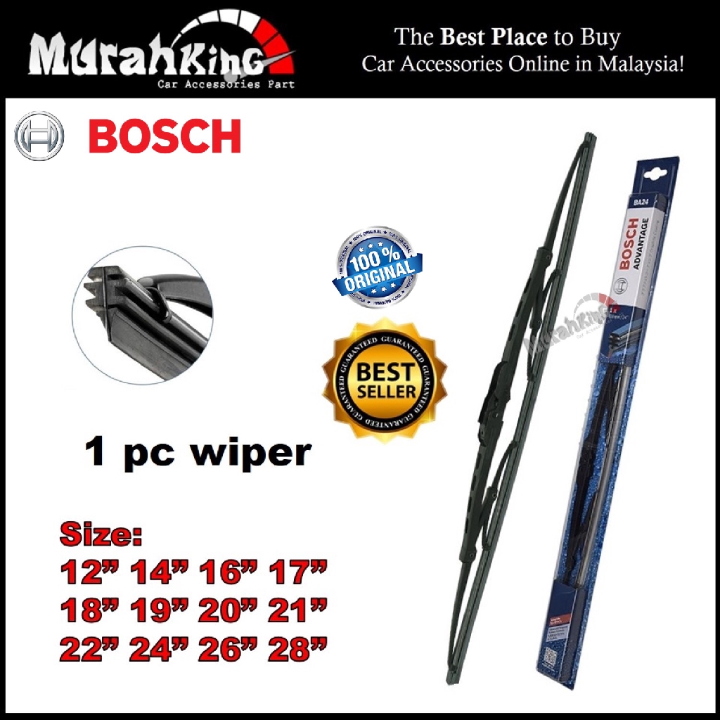 BOSCH ADVANTAGE CAR WIPER BLADE COMPATIBLE FOR ALL U HOOK TYPE ALL