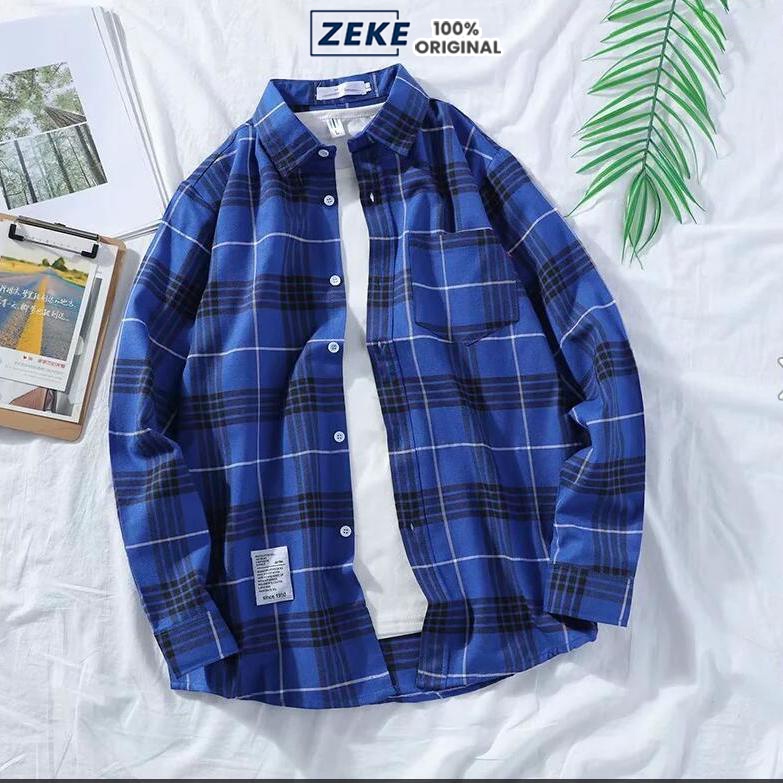 ZEKE Men Shirt High Quality Colorful Plaid Shirt Loose Plus Size ...