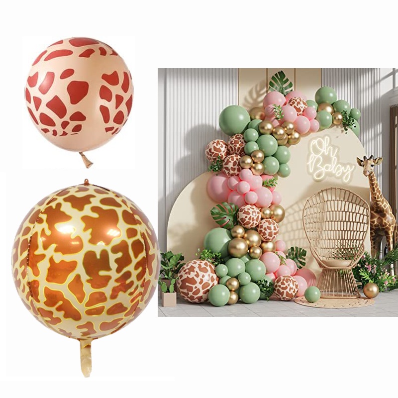 Giraffe pattern balloon deer pattern balloon jungle balloon 4D balloon ...