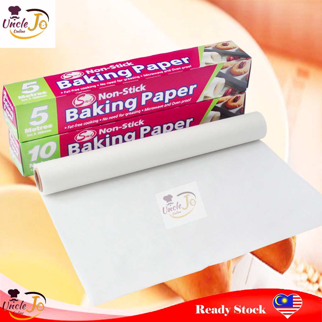 5M 10M 20M 50M Baking Paper With cutter Barbecue Double sided Silicone Oil Paper Parchment Rectangle Oven Baking Sheets Shopee Malaysia