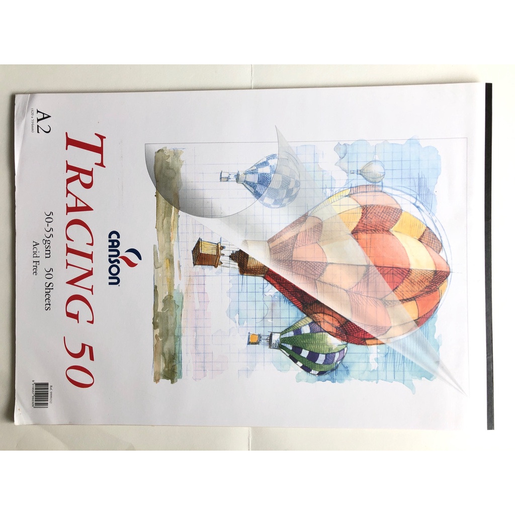 Canson Tracing Paper 50gsm A2 pad including 50 sheets Satin finish