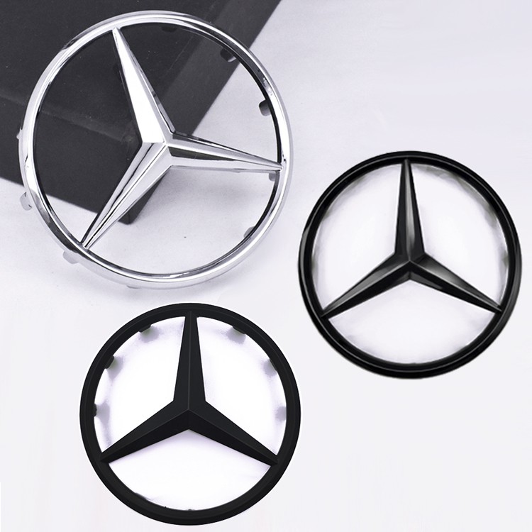 57MM for Mercedes-Benz steering wheel Center logo Silver Black Emblem ...