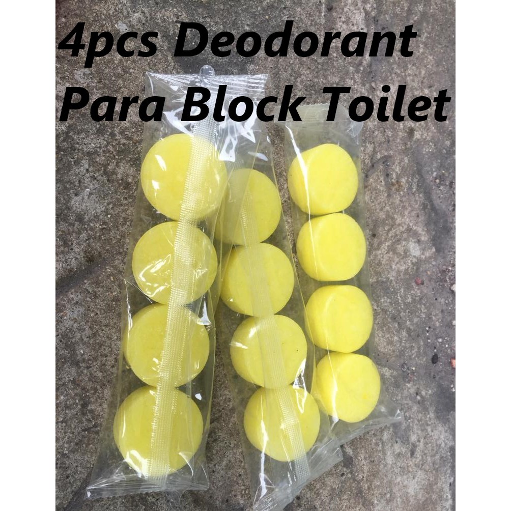 4 Pcs Deodorant Para Block Toilet Deodorant Block Ubat Gegat Kuning ...