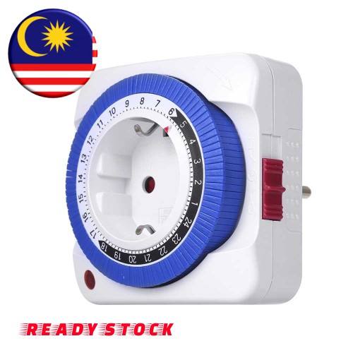 READY STOCK 24 Hours Plug-in Timer Switch Mechanical Timing Socket Time ...