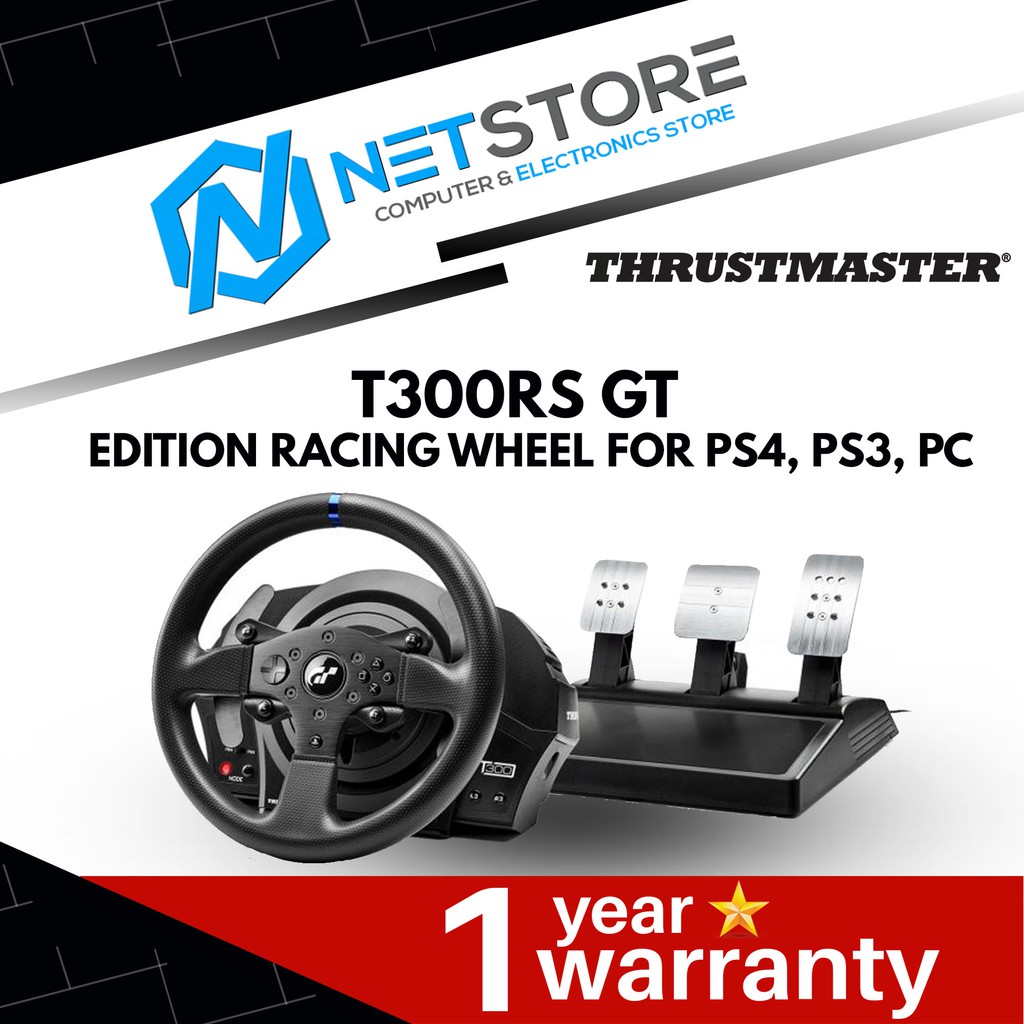 Thrustmaster T300 RS GT Racing Wheel Pedals Adjustable PlayStation 4 PS3 PC