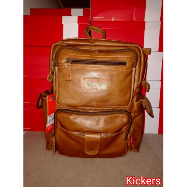 Kickers on sale leather backpack