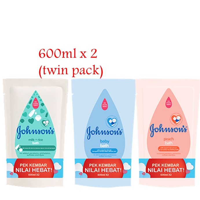 JOHNSON'S Baby Bath 600ml X 2 Refill Pack Shopee Malaysia