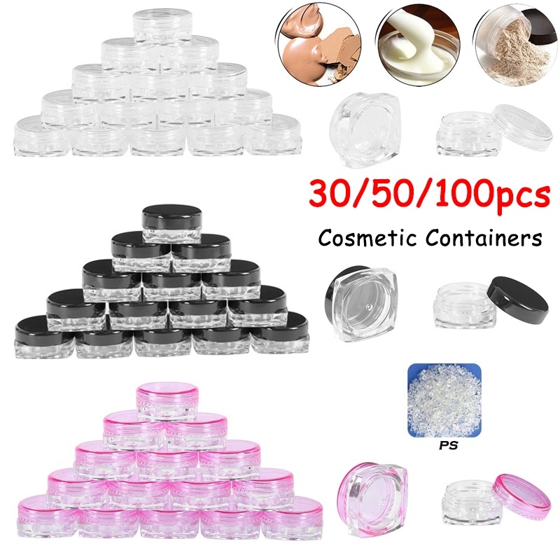 30/50/100PCS 3g Sample Bottle Portable Cosmetic Makeup Jar Pot Face ...