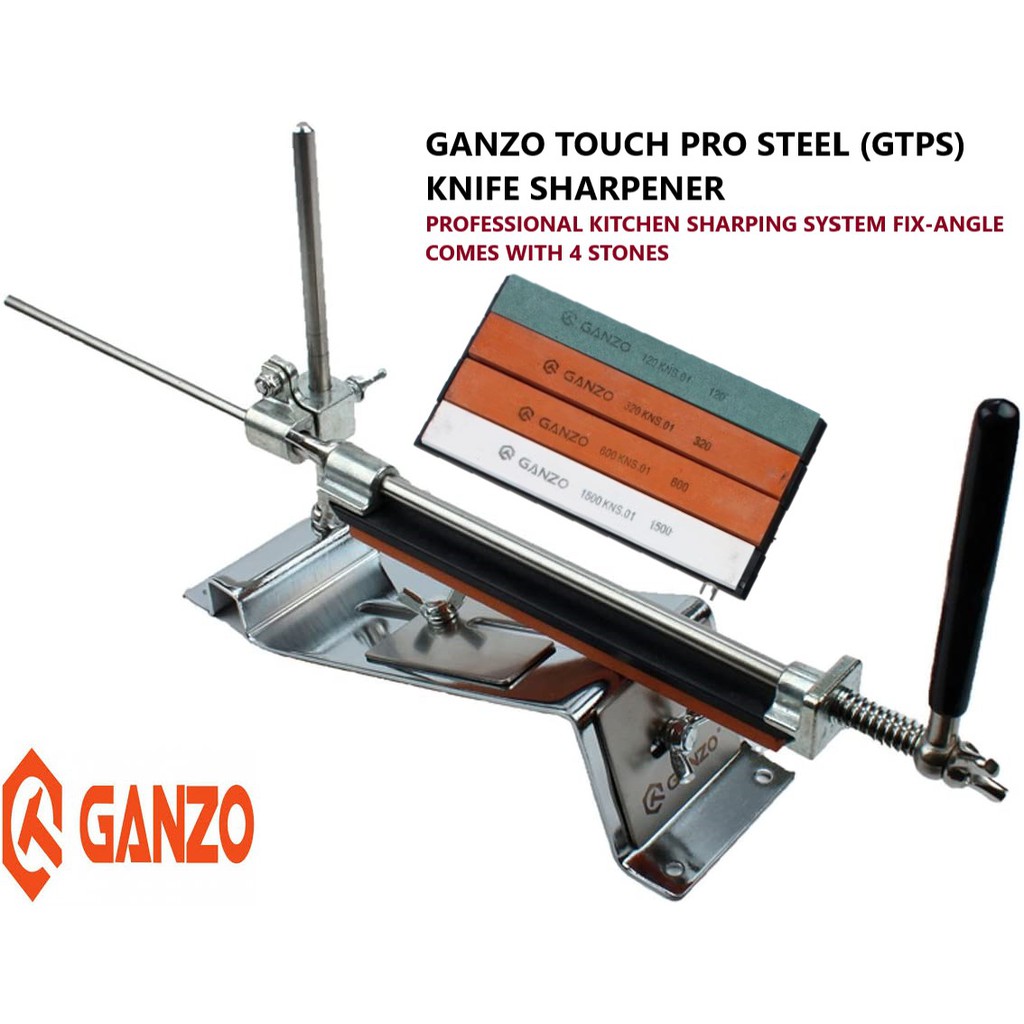 Ganzo Touch Pro Steel (GTPS) Knife Sharpener Professional Sharpening System  Fix-angle with 4 Stone