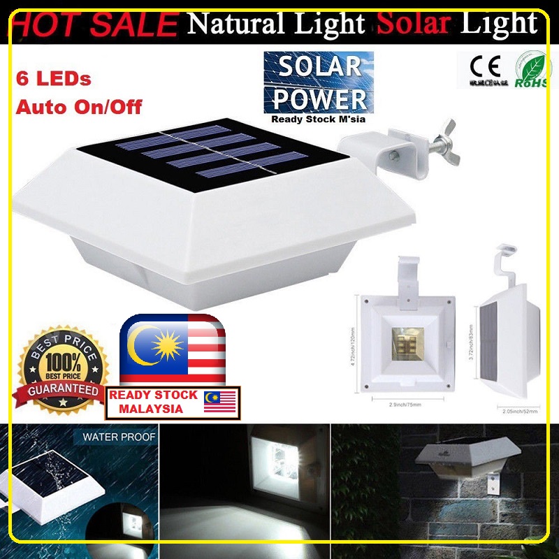 Energy Solar Gutter Light Not Motion Sensor Auto On Off Lamp Pelita ...