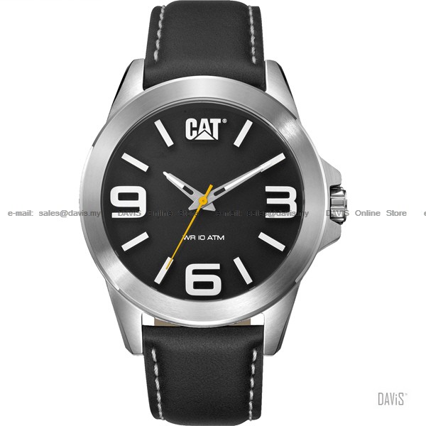 Caterpillar CAT Watches YT.141.32.132 Men's Analog YT Minimalist 45mm Leather Strap Black