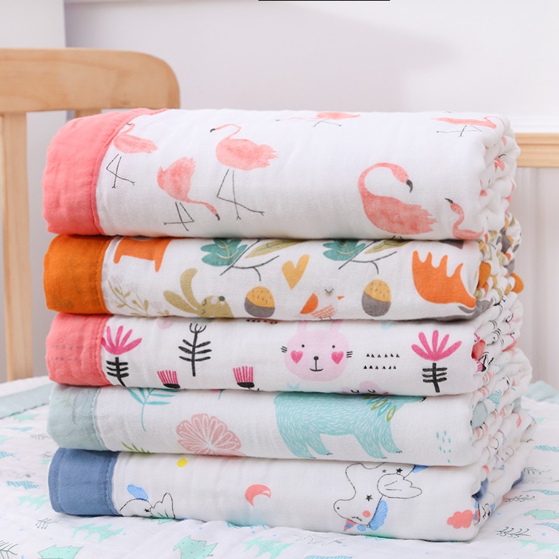 newborn baby blanket selimut baby swaddle towel cotton 6 layers kids ...