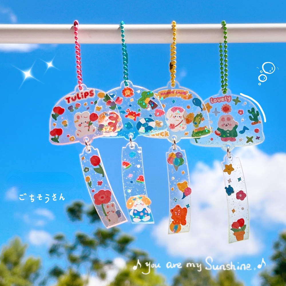 YoYo Keychain DIY Bling Bling Gradient Ramp Acrylic Transparent Cute