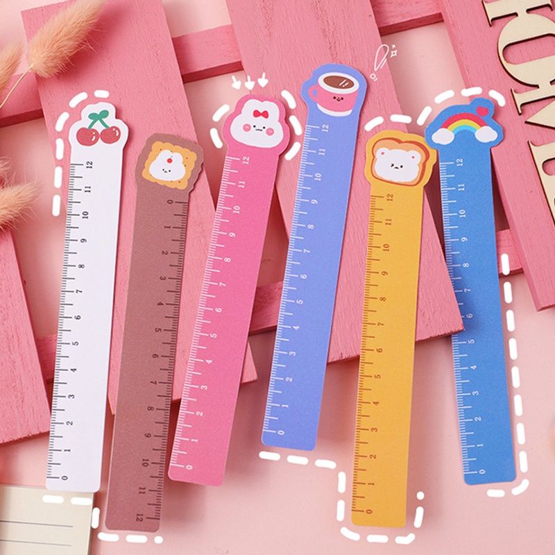 Korean Character Cute Ruler/Book Divider Flexible Ruler 12cm | Shopee ...