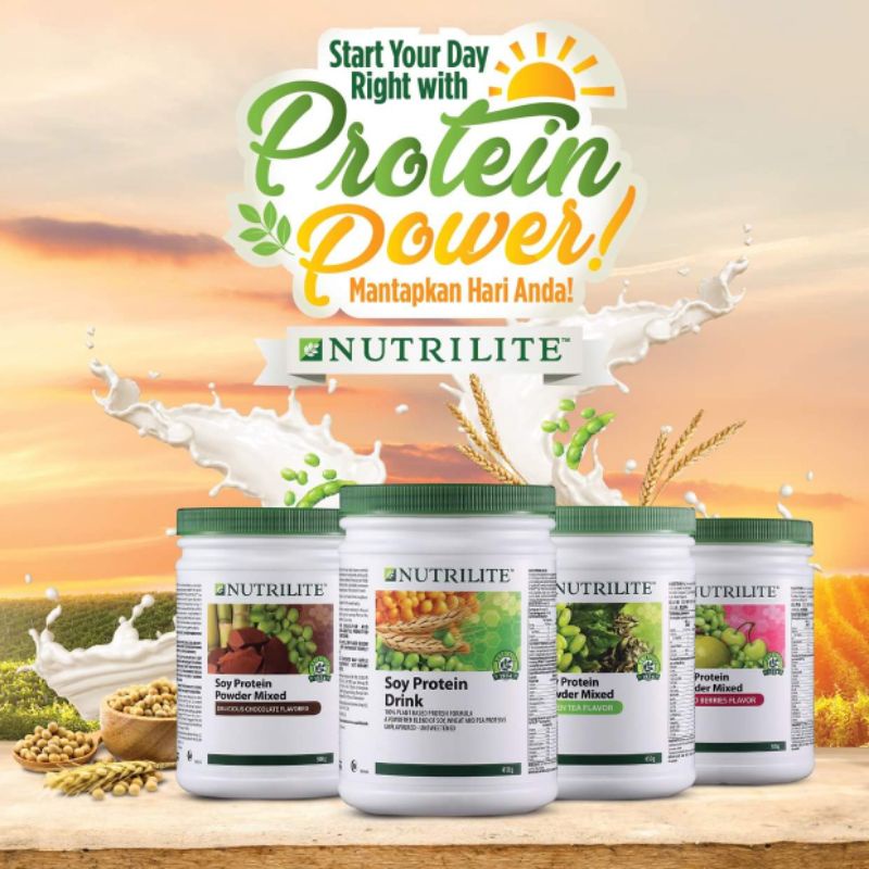 NUTRILITE by AMWAY SOY PROTEIN POWDER DRINK MIXED FLAVOURS ( GREEN TEA