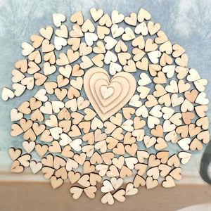 Hion Wooden Hearts for Crafts, 100 Pcs 1.57 inch - Ideal Wedding Table  Scatter Rustic Decorations - Perfect for DIY Crafts, Reception Decor, Home