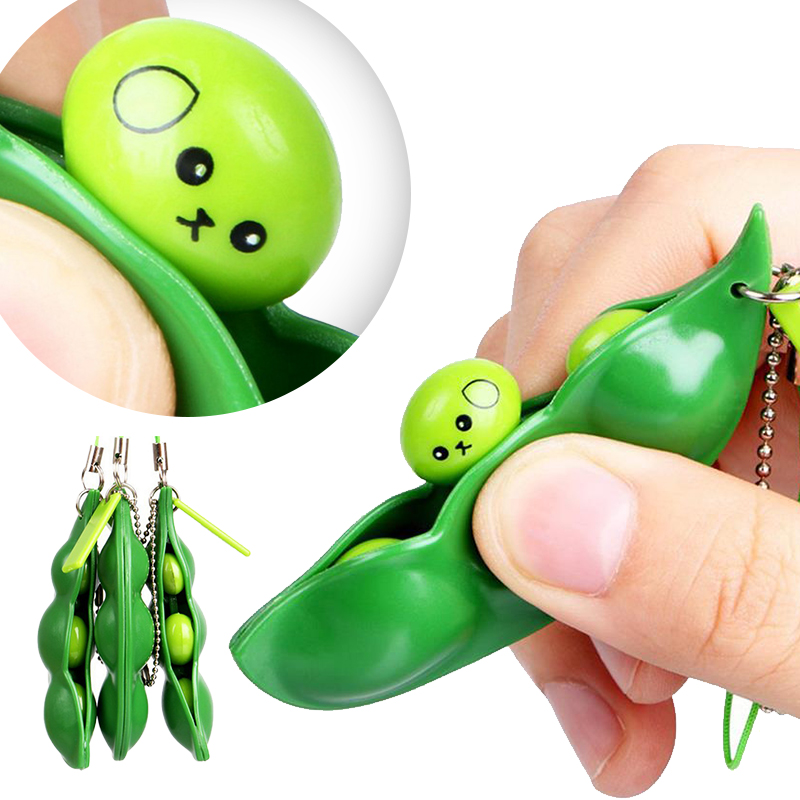 Infinite Squeeze Edamame Toys Beans Keychain Pop It Fidget Squishy ...