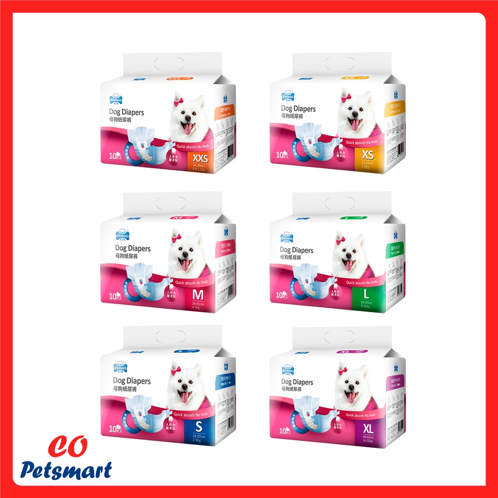 PetBest Female Dog Diapers (XXS/XS/S/M/L/XL) Shopee Malaysia