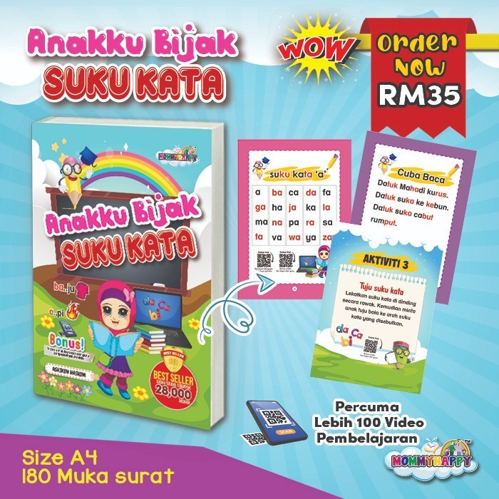 [MOMMYHAPPY] Buku Aktiviti Kanak Kanak Prasekolah Anakku Bijak Membaca ...