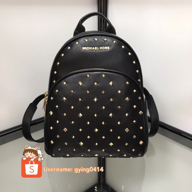 Michael kors hotsell black studded backpack