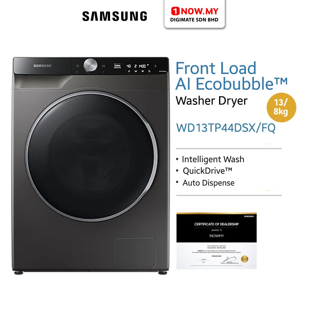 SAMSUNG 13KG/8KG Front Load Washer Dryer WD13TP44DSX/FQ (with AI