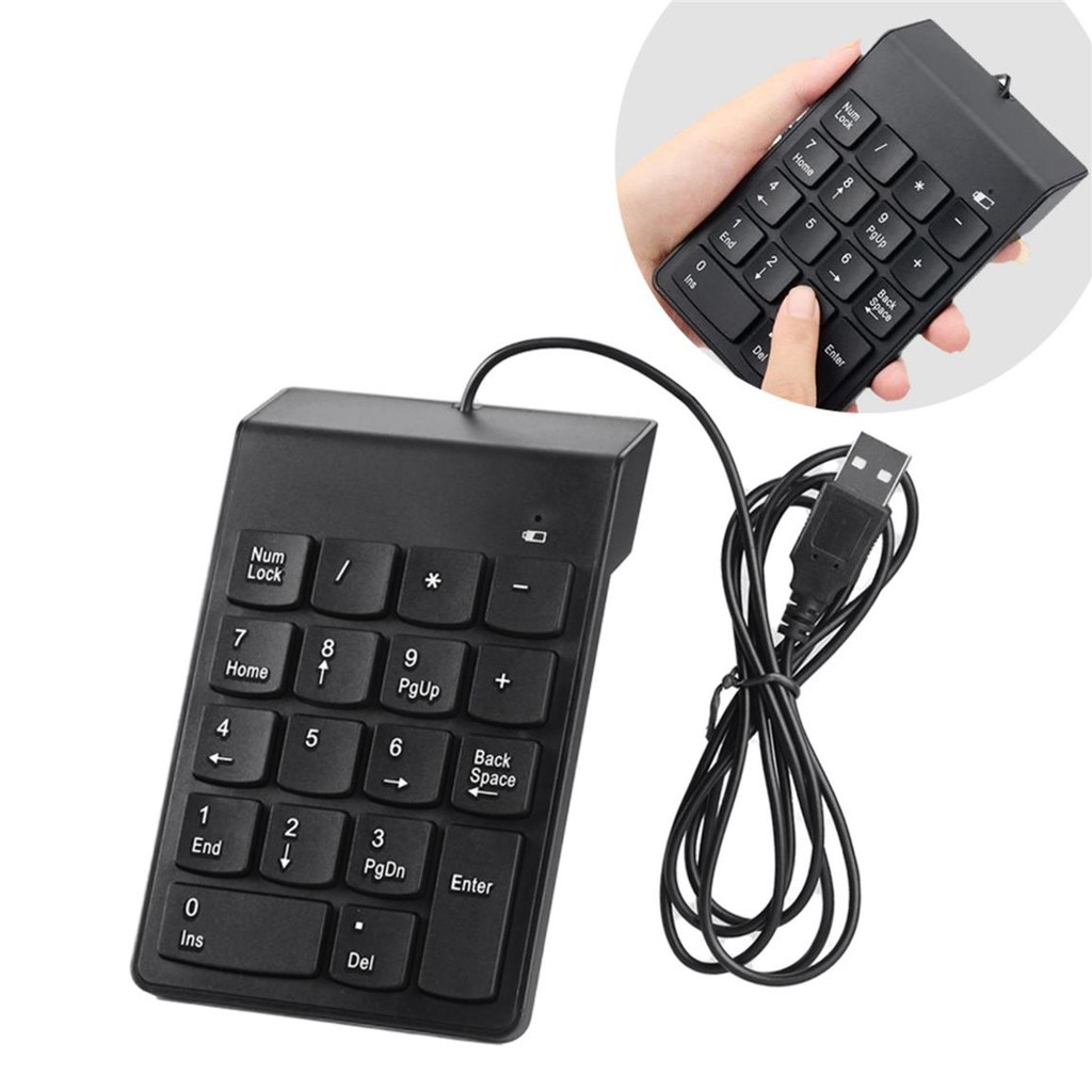 [Wired] Usb Number Pad Numpad Numeric Keypad 18 Keys Keyboard For ...