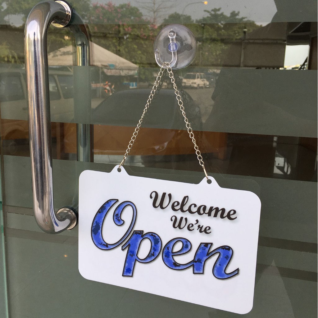 SB9906 OPEN & CLOSED DOOR SIGN BOARD WITH CHAIN & SUCTION CUP 170 ...