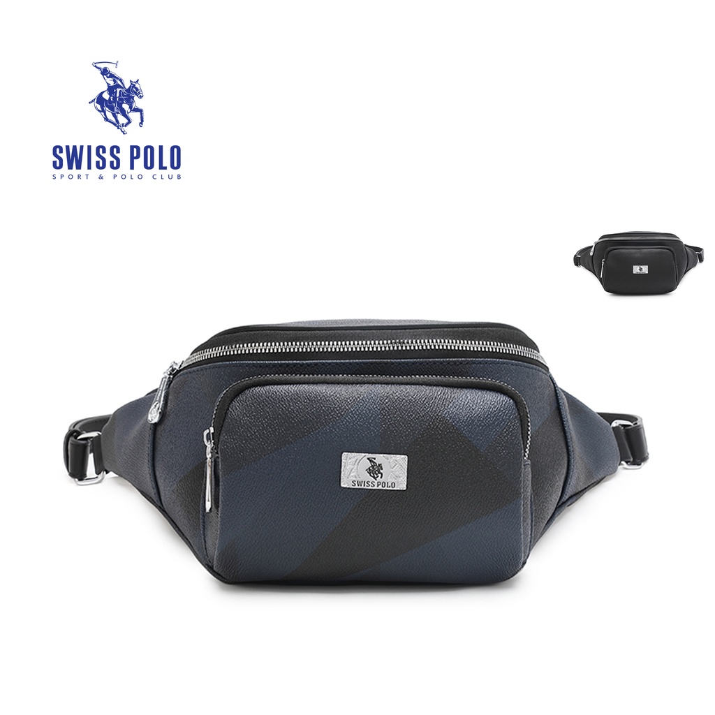 Swiss Polo Men Waist Bag Black Navy SXS 7774 Shopee Malaysia